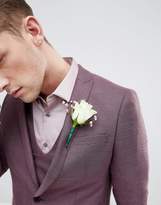Thumbnail for your product : ASOS Design DESIGN wedding skinny suit jacket in purple micro texture
