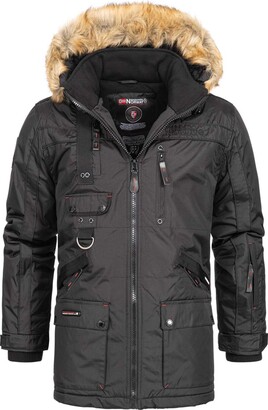 Geographical Norway Men's Winter Parka Jacket Chirac Detachable Fur Hood -  Black XXL - ShopStyle