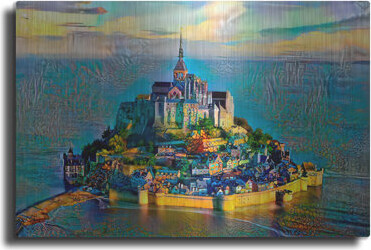Luxe Metal Art 'France Normandy Mont Saint-michel' by Pedro Gavidia Metal Wall Art