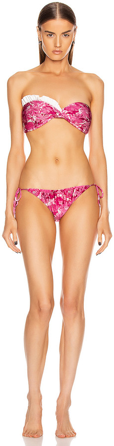 strapless pink bikini