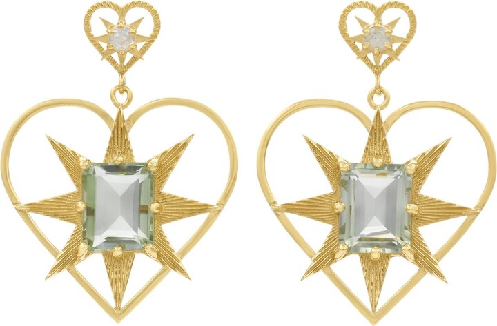 Zoe & Morgan Shining Heart Earrings Gold