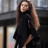Thumbnail for your product : ZUT London - Suede Leather Cape With Belt - Navy