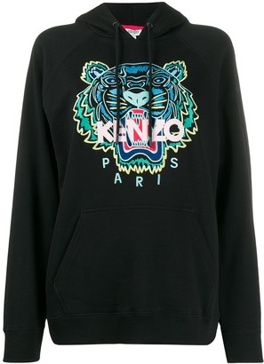 Kenzo Tiger embroidered logo hooded sweatshirt