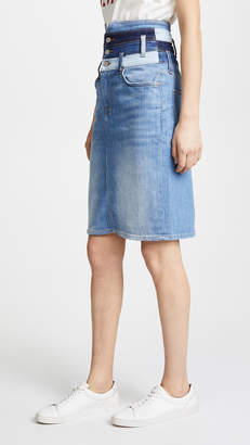 7 For All Mankind Patchwork Corset Skirt