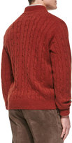 Thumbnail for your product : Peter Millar Cashmere Cable Knit 1/2-Zip Sweater, Orange