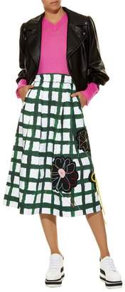 Mira Mikati Flower Grid Midi Skirt