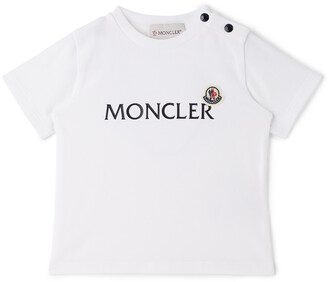 Moncler Enfant Baby White & Navy Logo T-Shirt & Shorts Set
