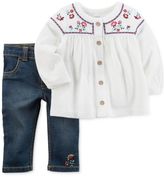 Thumbnail for your product : Carter's 2-Pc. Embroidered Tunic and Jeans Set, Baby Girls (0-24 months)