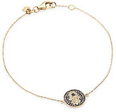 Thumbnail for your product : Sydney Evan Brown/White Diamond, Sapphire & 14K Yellow Gold Hamsa Medallion Bracelet