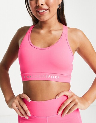 Pink Soda Sport harper medium support sports bra in pink - ShopStyle