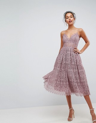 Asos Design ASOS Lace Cami Midi Prom Dress