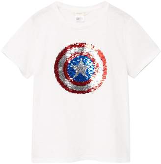 MANGO Boys Captain America Reversible Sequin T-Shirt