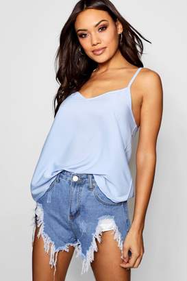 boohoo NEW Womens Woven Cami Top in Polyester 5% Elastane