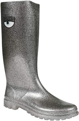 Chiara Ferragni Glittery Eye High Rain Boots
