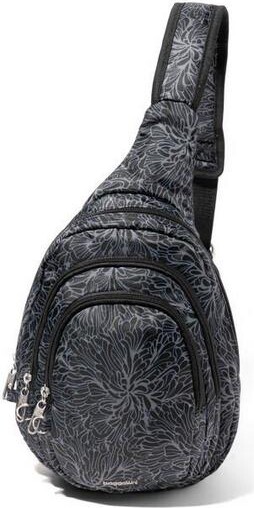 Baggallini Securtex Anti-Theft Multi Zip Midnight Blossom