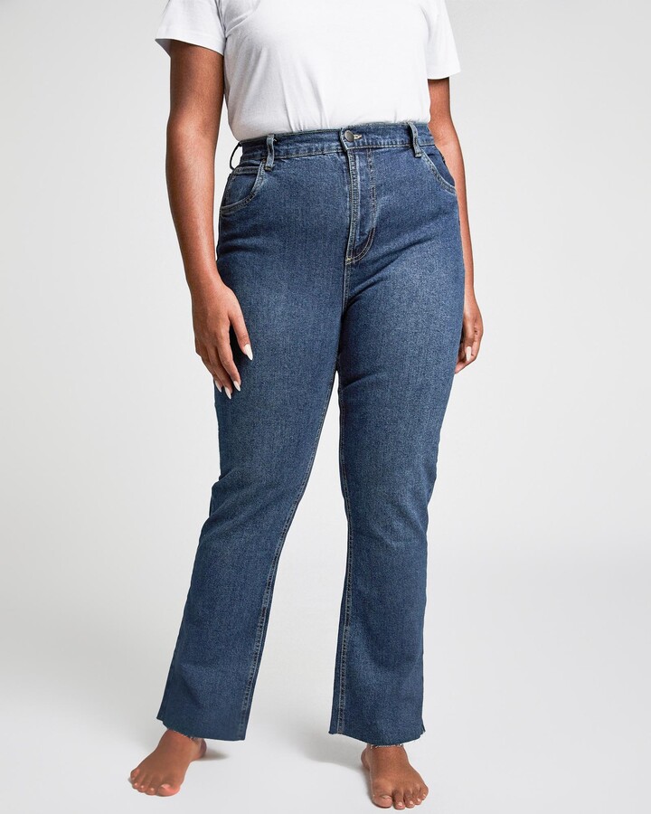 Cotton On Curve - Women's Blue Straight - Curve Original Sienna Fit Jeans -  Size 24 at The Iconic - ShopStyle