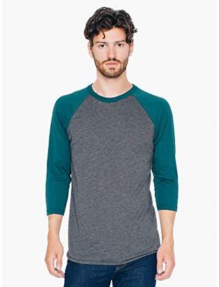 American Apparel Men's Poly-Cotton 3/4 Sleeve Raglan Shirt