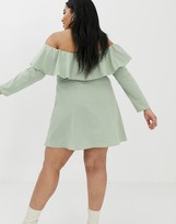 Thumbnail for your product : Glamorous curve bardot dress with button front