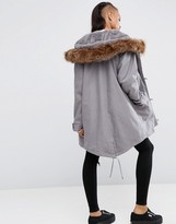 Thumbnail for your product : ASOS Parka with Colored Faux Fur Liner
