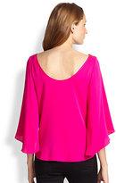 Thumbnail for your product : Milly Stretch Silk Butterfly-Sleeved Blouse