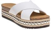 Thumbnail for your product : Sole New Womens White Easton Leather Sandals Platforms Slip On