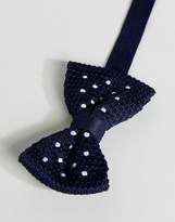 Thumbnail for your product : ASOS DESIGN Polka Dot Bow Tie In Navy
