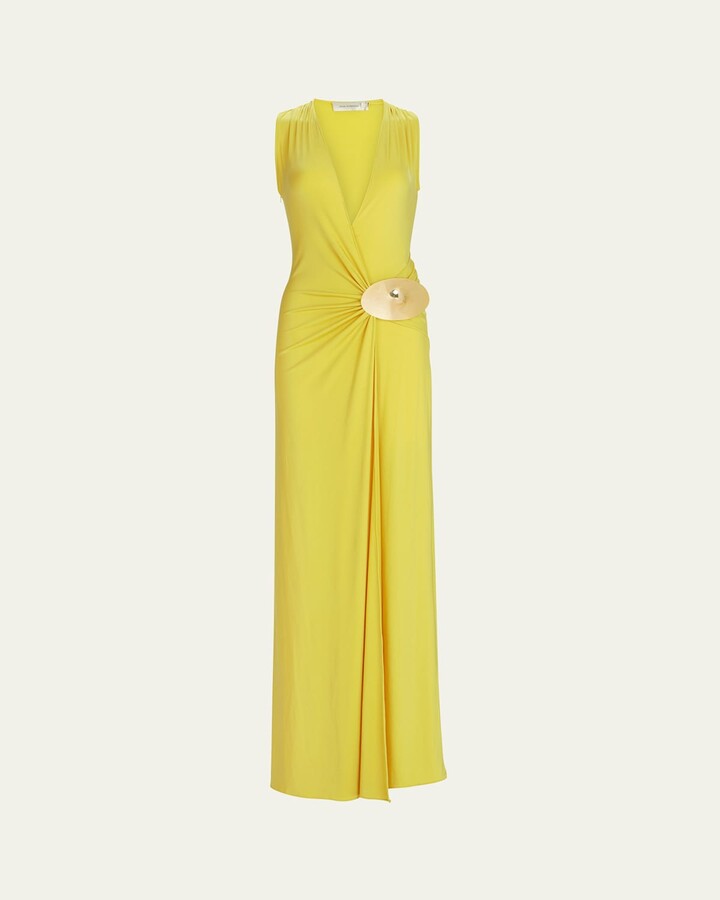 Silvia Tcherassi Fadila Gathered Jersey Maxi Dress