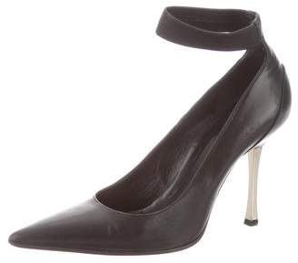 Gucci Leather Ankle-Strap Pumps