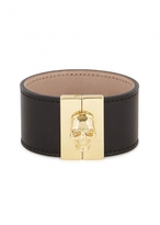 Thumbnail for your product : Alexander McQueen Black leather skull cuff