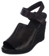 Thumbnail for your product : Alexander Wang Leather Peep-Toe Wedges