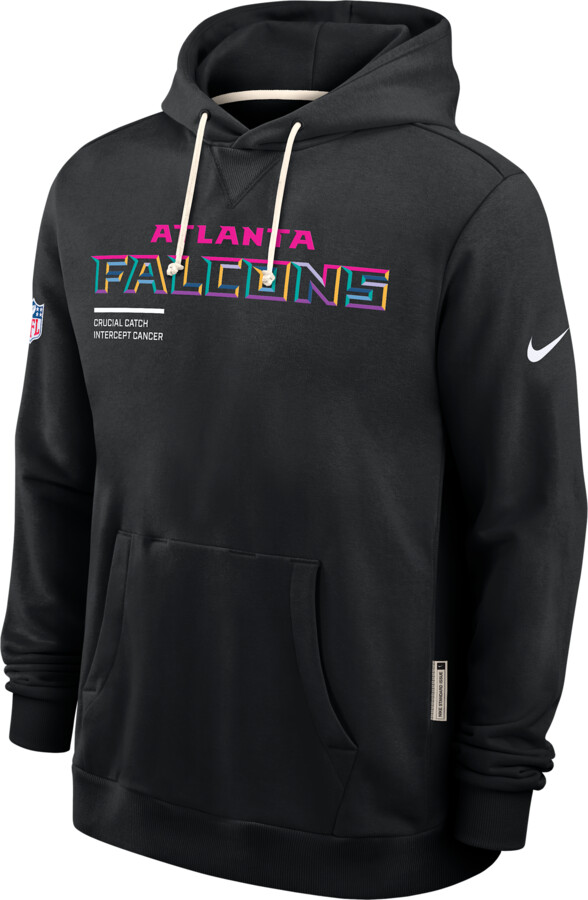 Atlanta Falcons Crucial Catch Sideline Nike Men's Dri-FIT NFL Pullover Hoodie in Black | 03AZ00AZU2-HAT