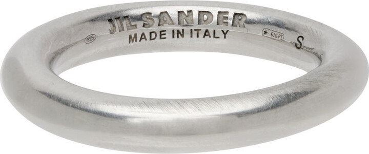 Jil Sander Silver Classic Chevalier Ring - ShopStyle Jewelry