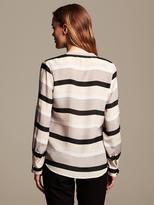 Thumbnail for your product : Banana Republic Striped Silk Popover Blouse