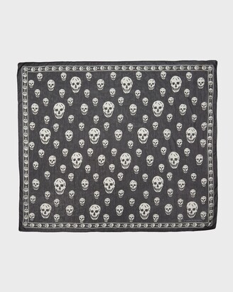 Alexander McQueen Men's Skull-Print Silk Scarf - ShopStyle Scarves
