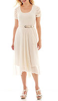 Thumbnail for your product : Robbie Bee Short-Sleeve Belted High-Low Dress - Petite