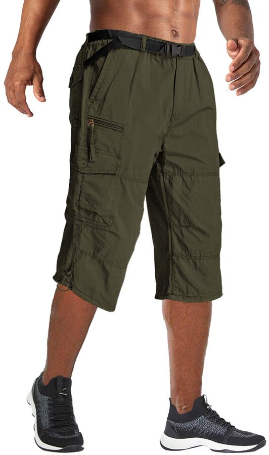 Big men's elastic waist cargo shorts Clearance