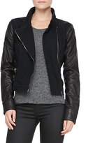 Thumbnail for your product : Rag and Bone 3856 rag & bone/JEAN Canvas-Leather Moto Jacket