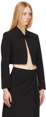TheOpen Product Black Collared Cropped Jacket