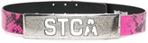 Thumbnail for your product : Just Cavalli Logo Plaque Snake-Effect Belt