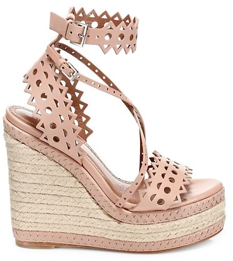 designer nude wedges