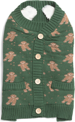 TJMAXX Gingerman Christmas Pet Cardigan, Acrylic