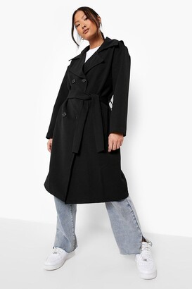boohoo Petite Relaxed Mid Length Trench Coat