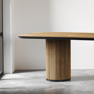 Urban Woodcraft Bolivar 89 in 2 Pillar Dining Table