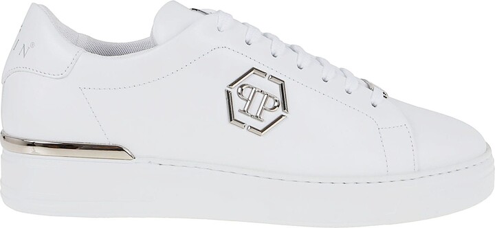 Philipp Plein Leather Lo-top Sneaker Hexagon
