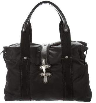 Fay Leather-Trimmed Nylon Tote