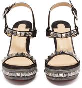 Thumbnail for your product : Christian Louboutin Pyraclou 120 Leather Flatform Sandals - Womens - Black