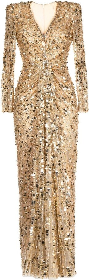 Jenny Packham Imani sequin-embellished gown - ShopStyle Evening Dresses
