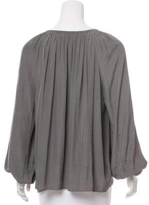 Ramy Brook Lace-Up Long Sleeve Blouse