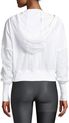 Alo Yoga Aqua Woven Mesh Zip-Front Activewear Jacket
