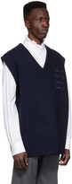 Thumbnail for your product : we11done Navy Wool Vest